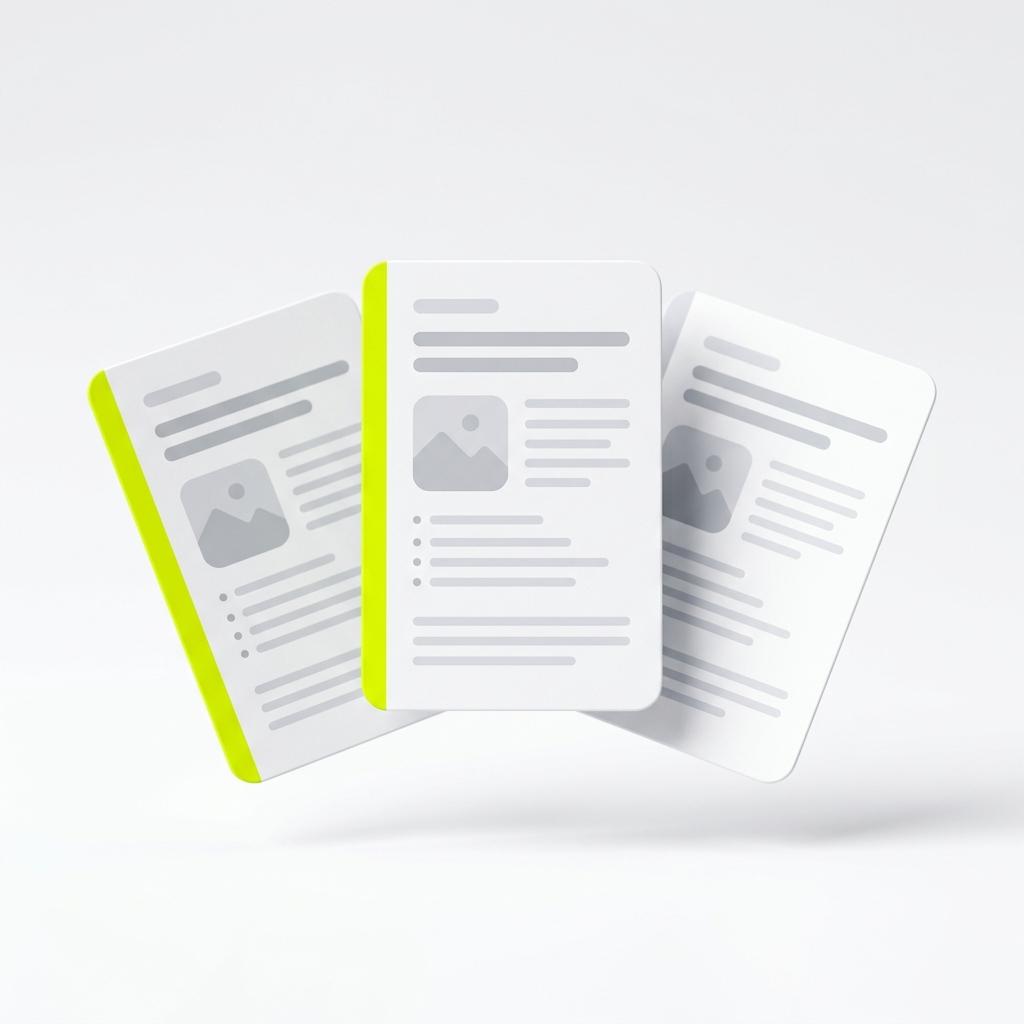 Blog starter kit cards floating in 3D