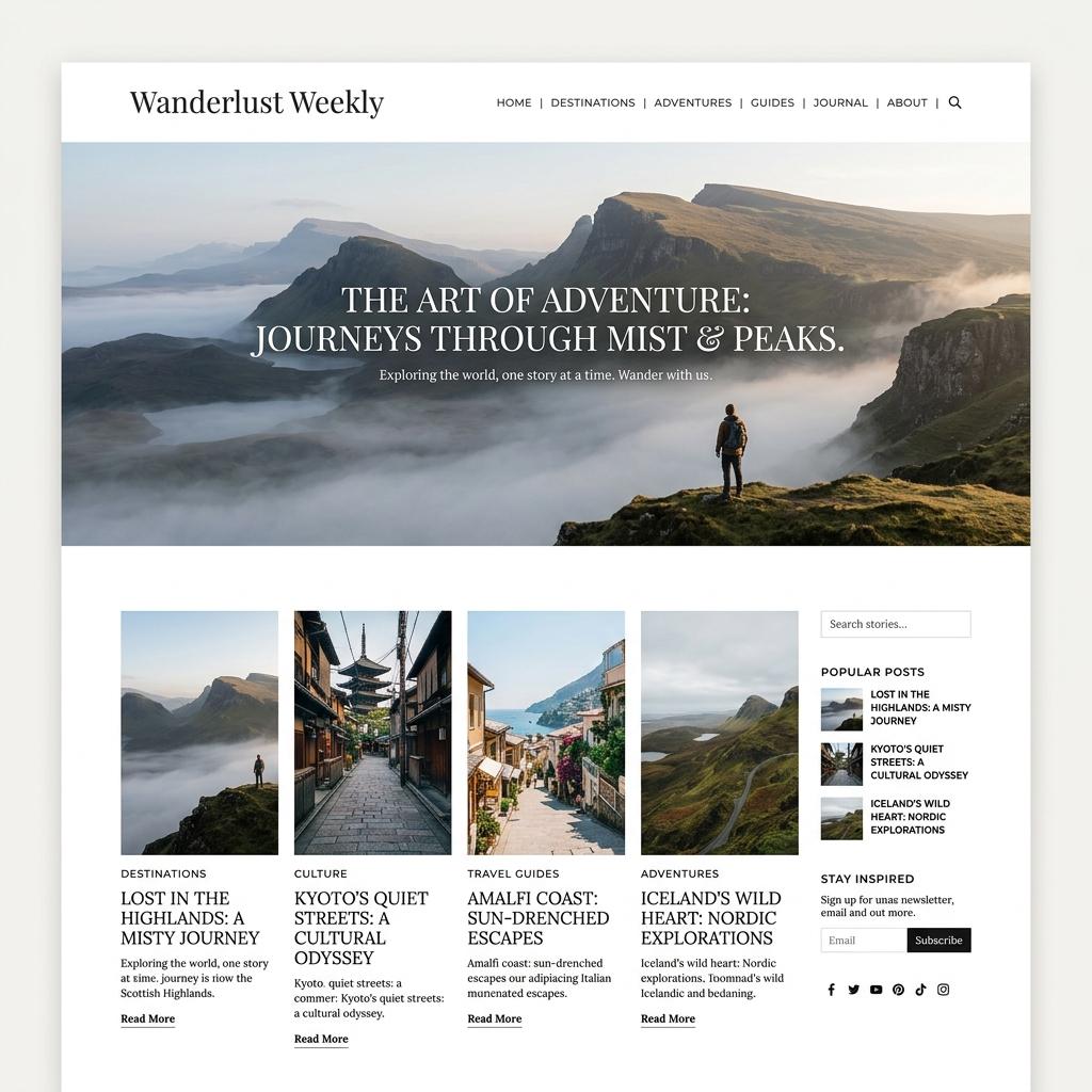 Wanderlust Weekly blog screenshot